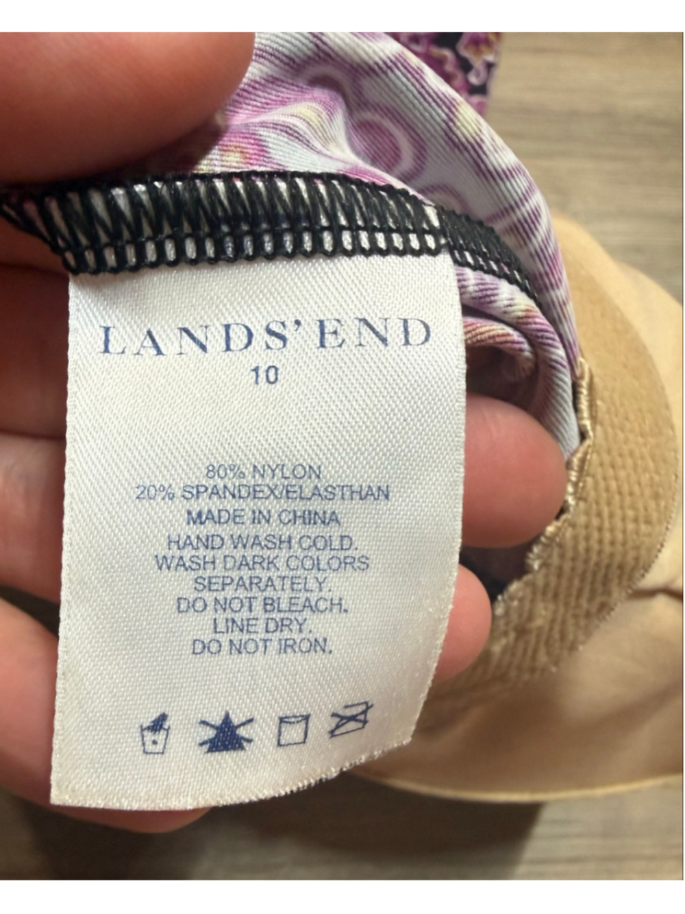 Women's Lands' End Paisley Print Tankini Swimsuit Set top Sz 10/bottoms Sz 8 - Picture 9 of 16